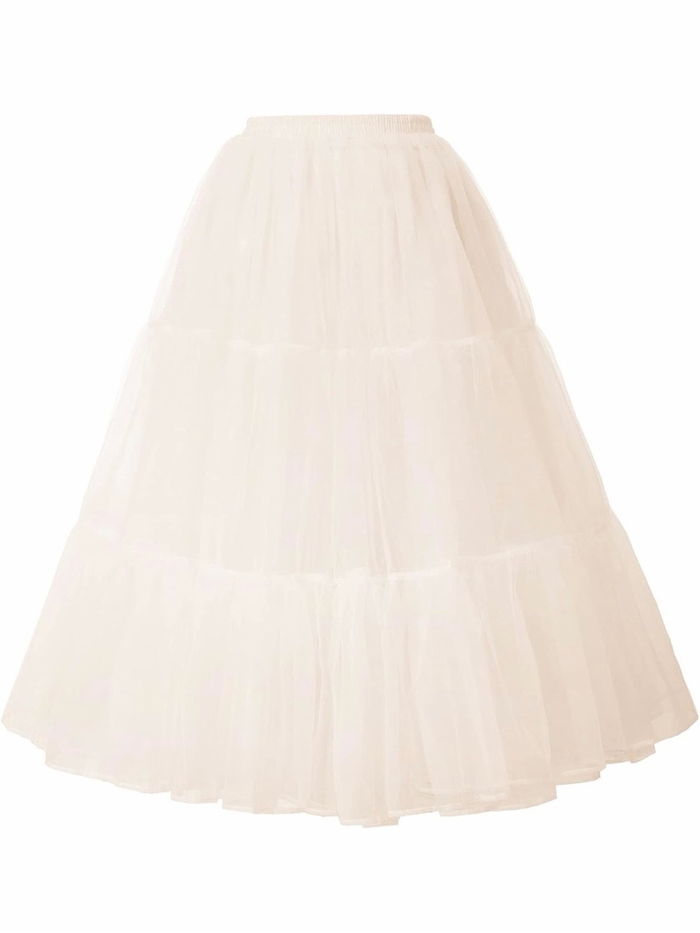 Grace Karin White Layered Tulle Petticoat Slip